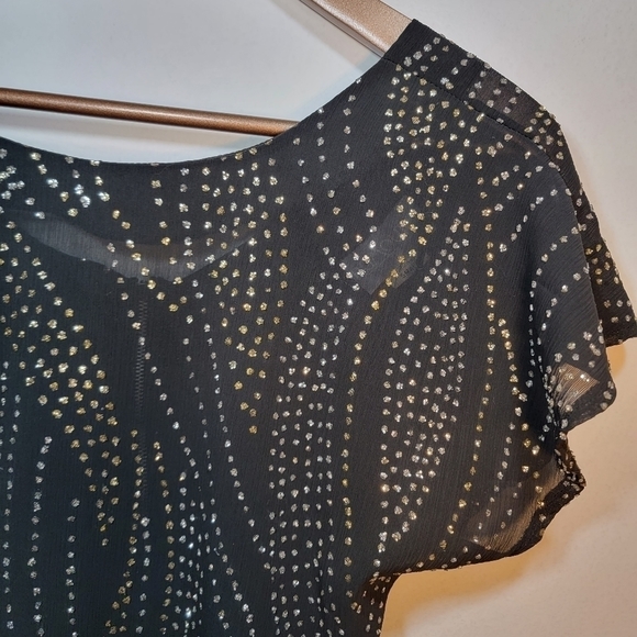 Vintage Rumours sequined see-through black top. Small - Picture 5 of 16
